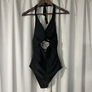 Smismivo Tummy Control High-waisted‎ One Piece Swimsuit Black Medium NEW